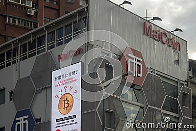 Taipei-based cryptocurrency trading exchange Editorial Stock Photo